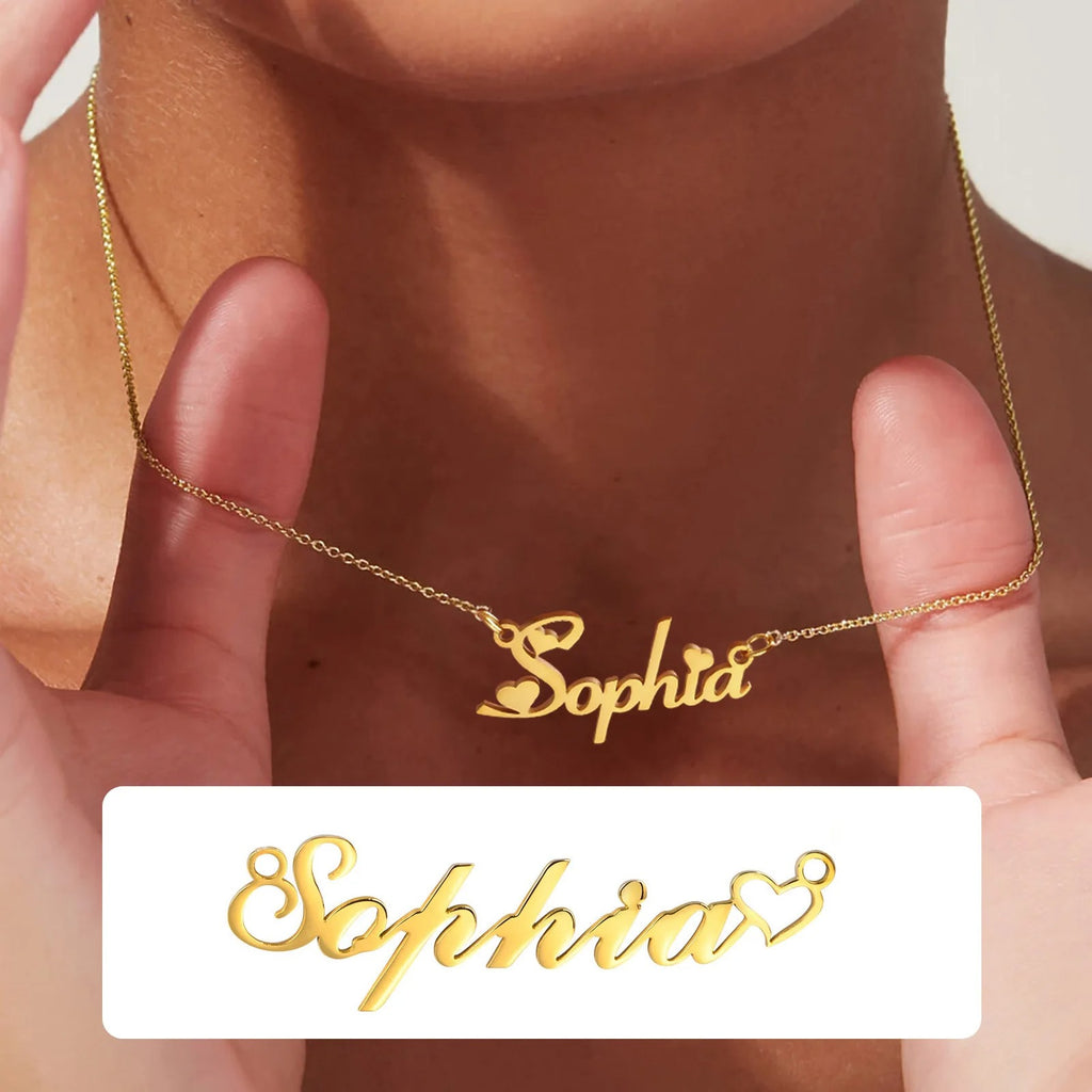 Custom Personalized Signature Name Necklace – Stainless Steel Handmade Cursive Name Choker | Unique Birthday Gift for Women