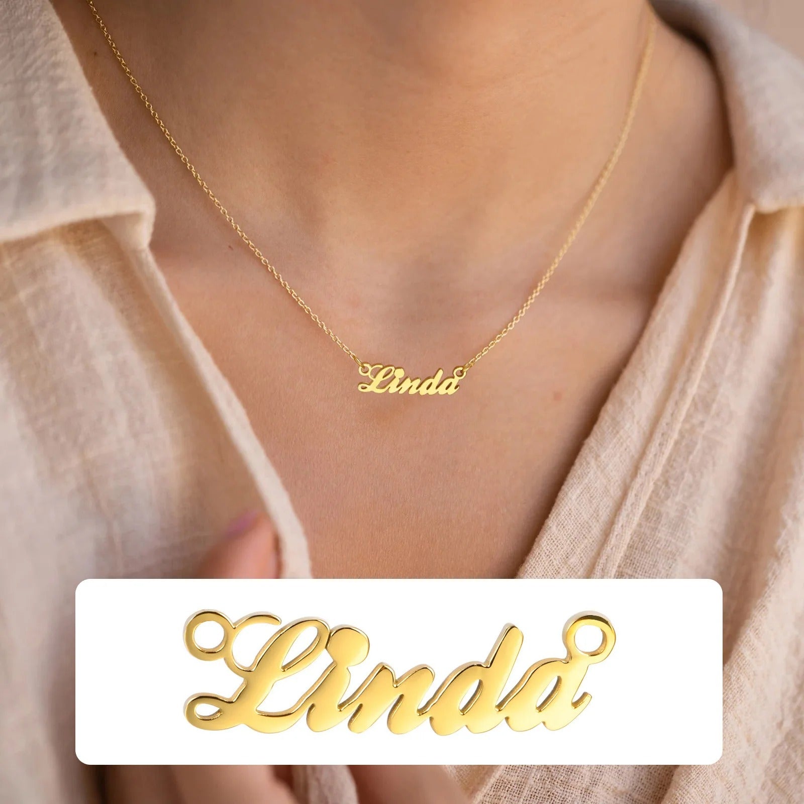 Custom Personalized Signature Name Necklace – Stainless Steel Handmade Cursive Name Choker | Unique Birthday Gift for Women