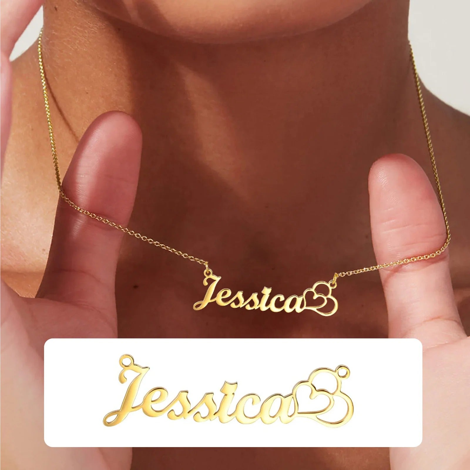 Custom Personalized Signature Name Necklace – Stainless Steel Handmade Cursive Name Choker | Unique Birthday Gift for Women