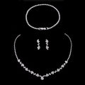 Bridal Jewellery Set, Princess Cut Shape Necklace Set, Sparkling Necklace, Bracelet and Earring Zirconia Jewellery, Jewellery Gift