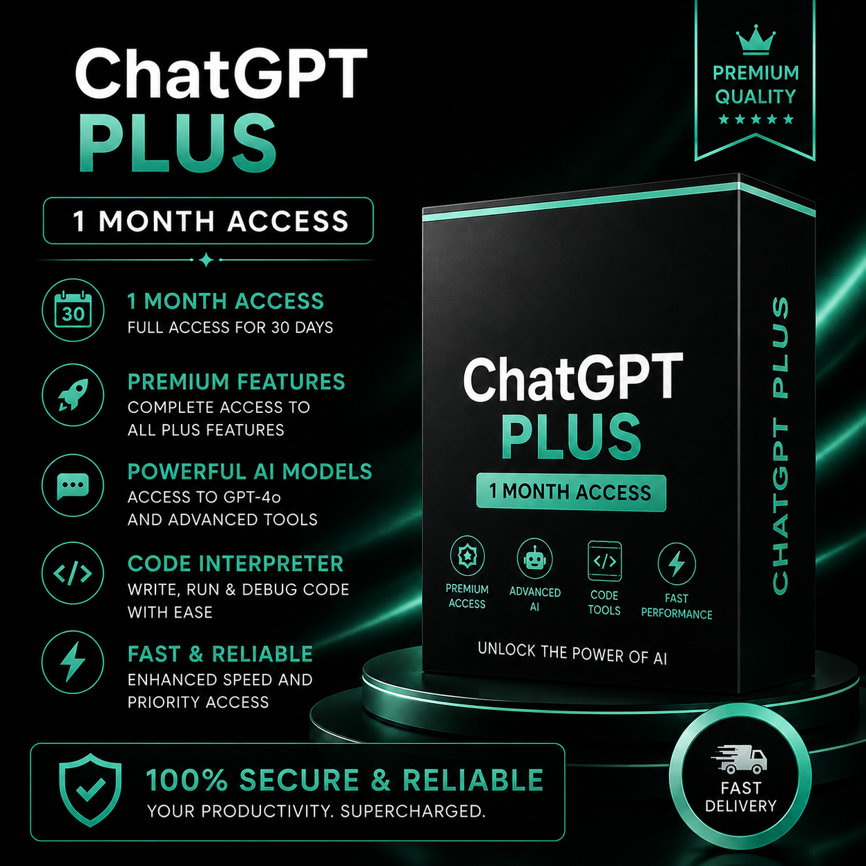 ChatGPT Plus 1-Month Access | Premium AI Subscription | 30-Day Digital Service