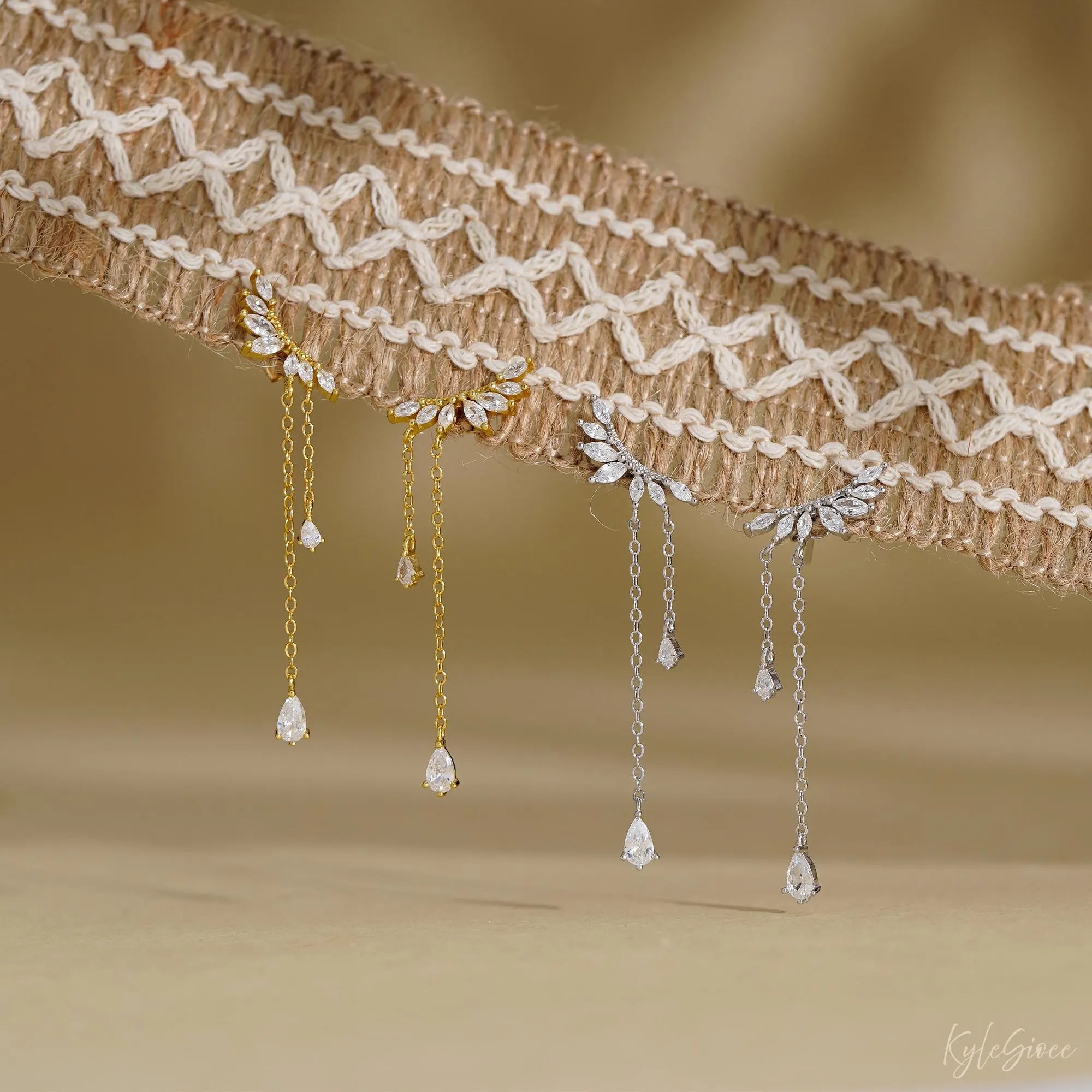 Dainty Diamond Dangle Drop Earrings, CZ Diamond Tassel Earrings, Sterling Silver Earrings, Wedding Jewelry, Bridesmaid Gifts,Christmas Gifts