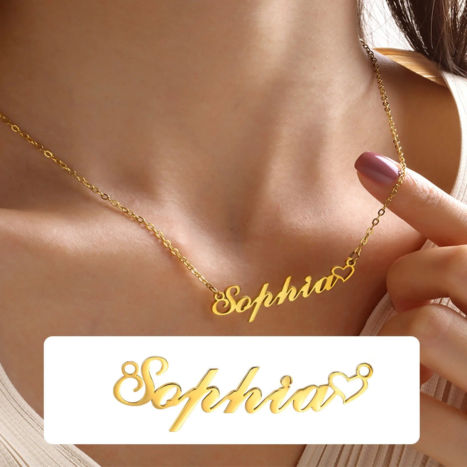 Custom Personalized Signature Name Necklace – Stainless Steel Handmade Cursive Name Choker | Unique Birthday Gift for Women