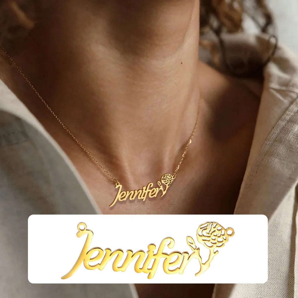 Custom Personalized Signature Name Necklace – Stainless Steel Handmade Cursive Name Choker | Unique Birthday Gift for Women