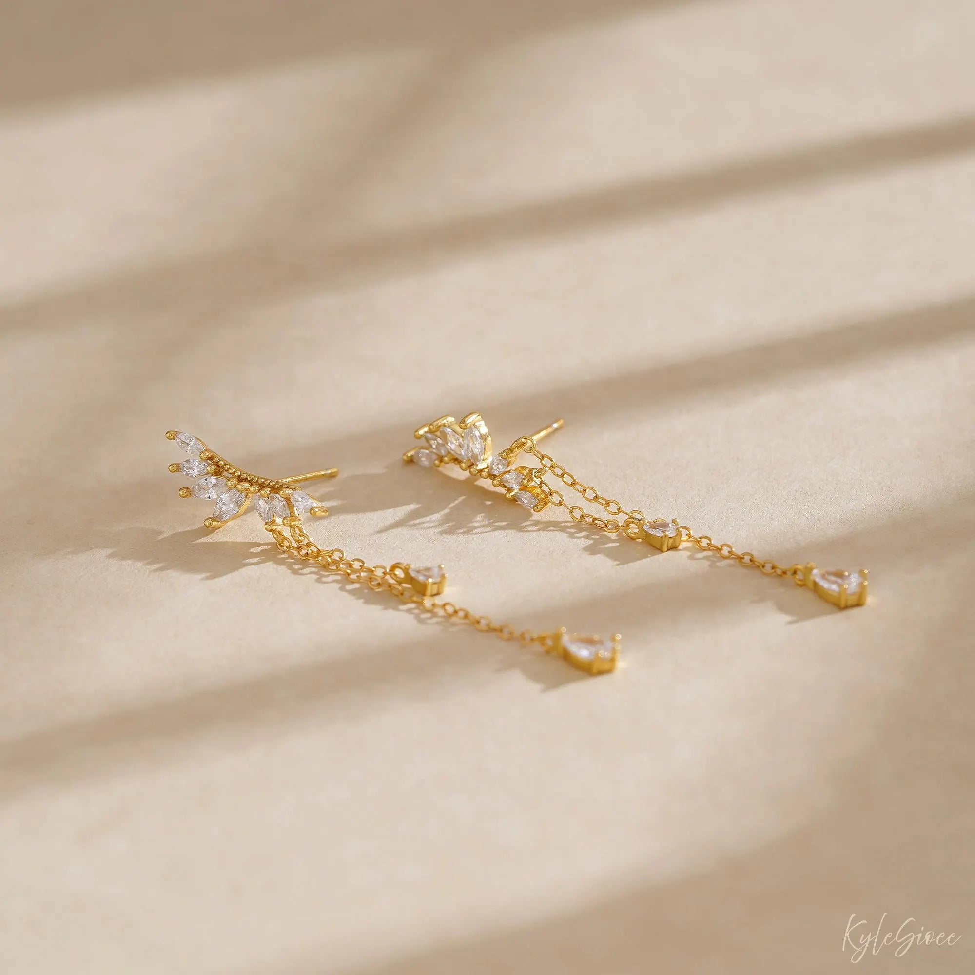 Dainty Diamond Dangle Drop Earrings, CZ Diamond Tassel Earrings, Sterling Silver Earrings, Wedding Jewelry, Bridesmaid Gifts,Christmas Gifts
