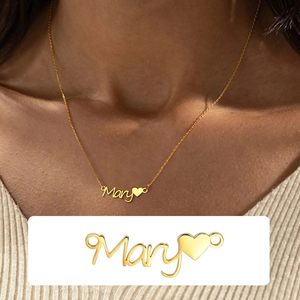 Custom Personalized Signature Name Necklace – Stainless Steel Handmade Cursive Name Choker | Unique Birthday Gift for Women