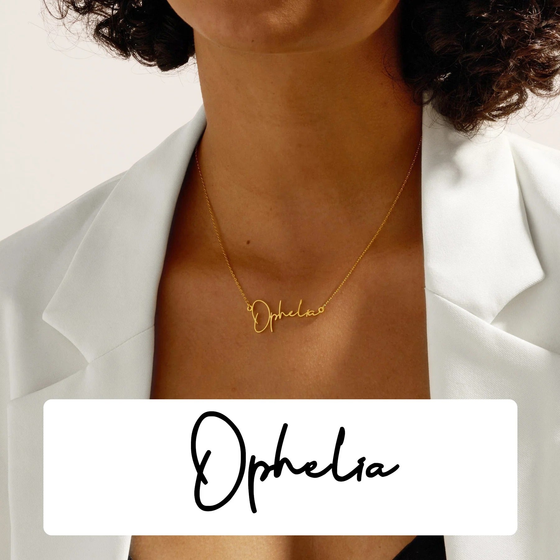 Custom Personalized Signature Name Necklace – Stainless Steel Handmade Cursive Name Choker | Unique Birthday Gift for Women
