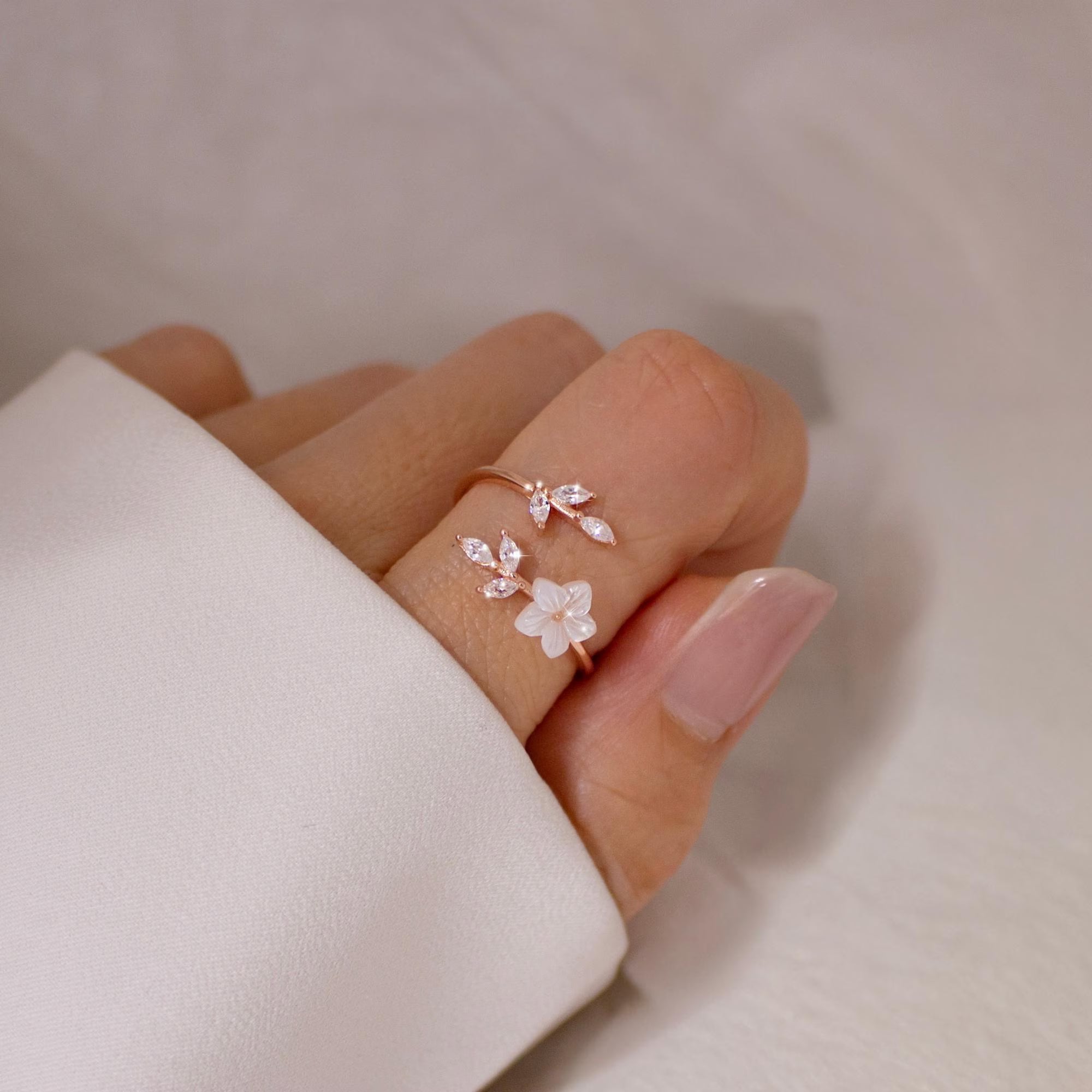 Sakura Ring 925 Sterling Silver Ring Adjustable