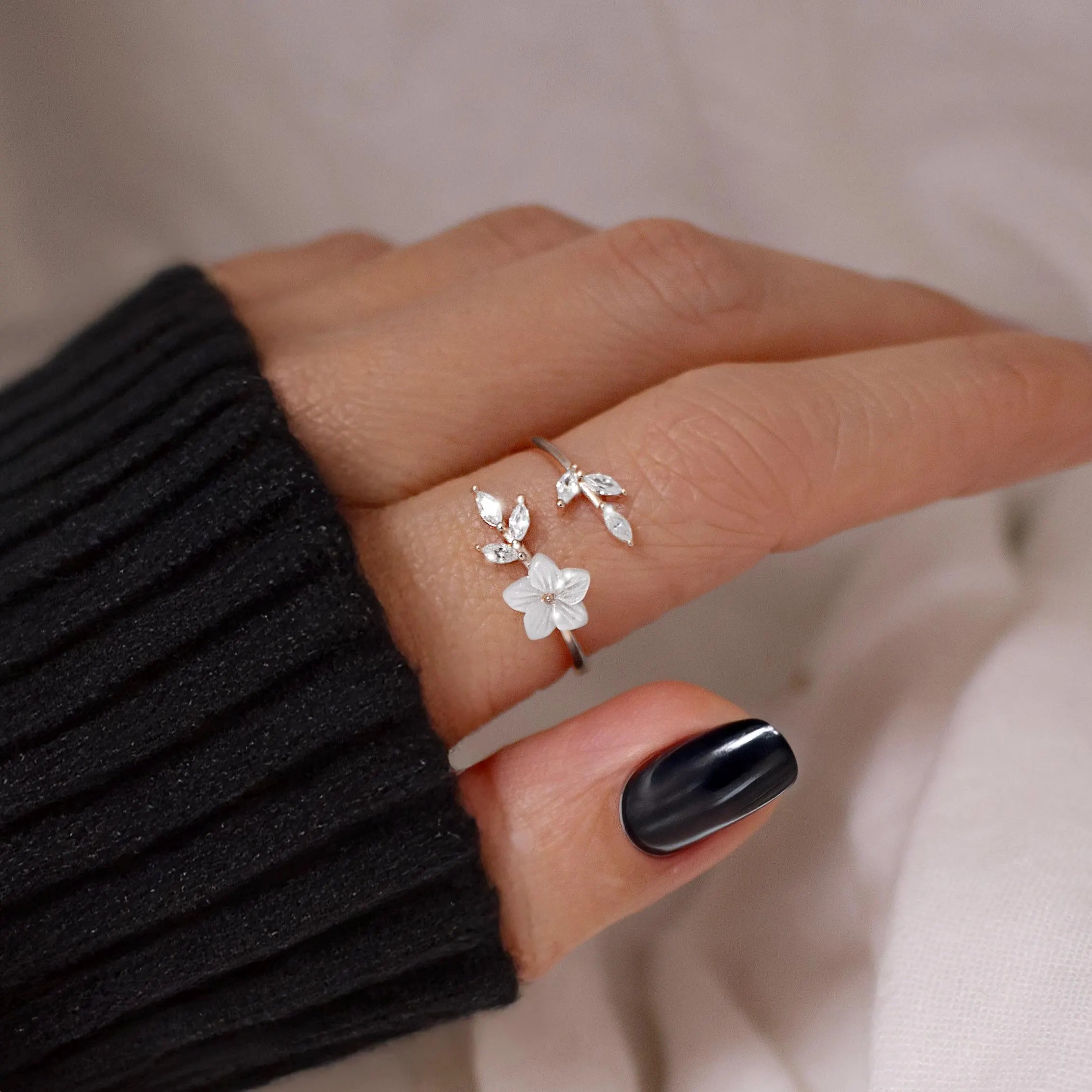 Sakura Ring 925 Sterling Silver Ring Adjustable