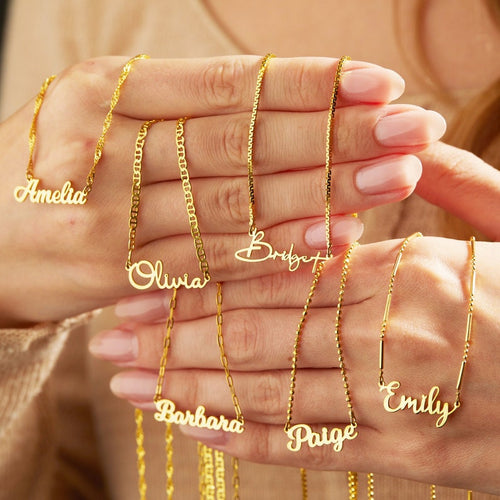 14K Gold Name Necklace, Personalized Name Pendant Necklace, Custom Minimalist Jewelry for Women, Dainty Gift for Her