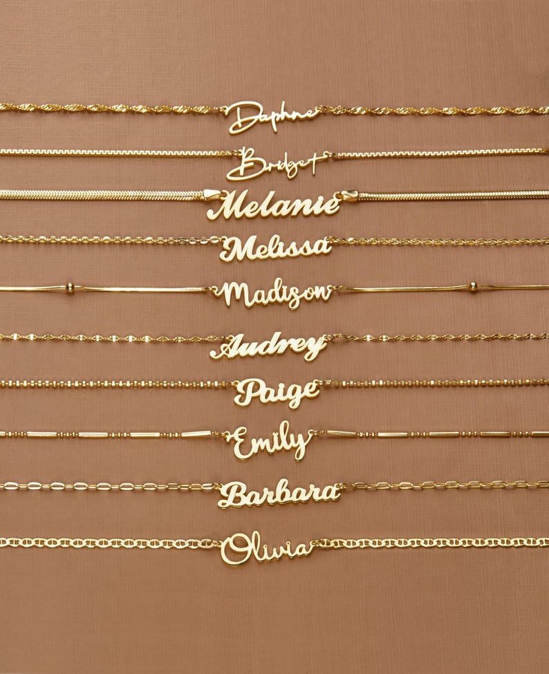 14K Gold Name Necklace, Personalized Name Pendant Necklace, Custom Minimalist Jewelry for Women, Dainty Gift for Her