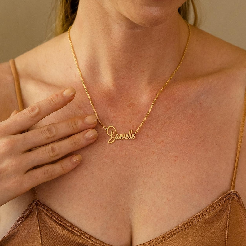 Personalized Name Necklace | Custom 18K Gold Plated Necklace | Minimalist Dainty Jewelry | Mother's Day Gift | Christmas Gift for Her