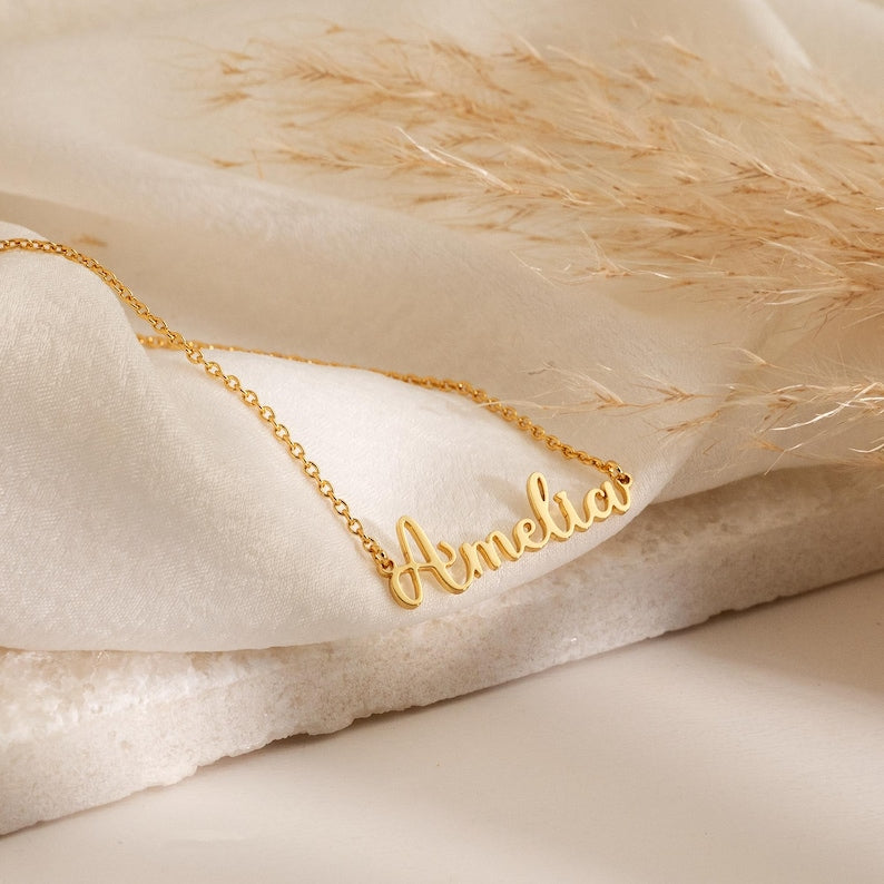 Personalized Name Necklace | Custom 18K Gold Plated Necklace | Minimalist Dainty Jewelry | Mother's Day Gift | Christmas Gift for Her